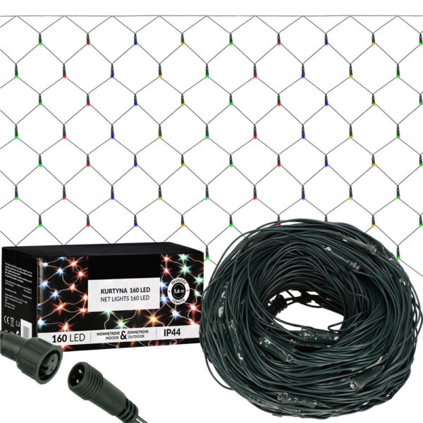 (DL) Fényfüggöny 160 LED, 2x2, 6 m széles, beltéri/kültéri használatra, többszínű világítás - Image 3