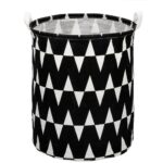 Ruha- vagy játéktároló kosár, 45x35 cm, pamut és lenvászon, 55 l, fekete