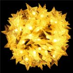(DL) Fénycsillagok beépítése a kertbe, 5 méter, 50 LED, elemekkel, sárga