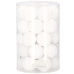 Karácsonyi gömbkészlet, 30 darab, 8 cm, 6 féle minta, fehér
