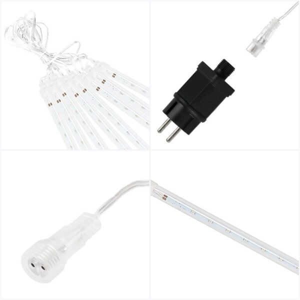 (DL) Instalatie de Craciun, 8 tuburi, 30cm, 144 LED, ploaie de meteoriti, albastru - Image 10