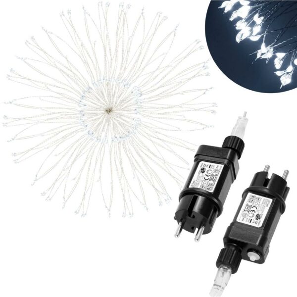 (DL) STAR díszlámpa installáció 100 LED-es, átmérő 40cm, távirányítóval, fehér világítás - Image 9