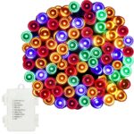 Kültéri lámpaszerelés a kertbe, 9 méteres, 120 LED-es, elemekkel, többszínű