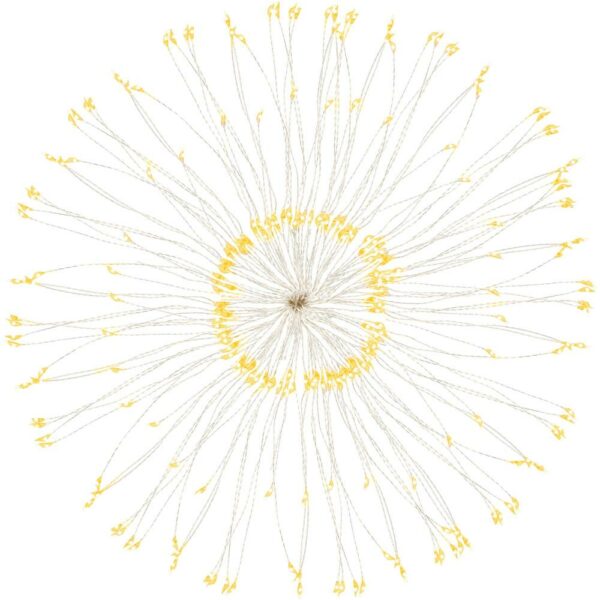 (DL) STAR díszlámpa installáció 100 LED-es, átmérő 30cm, elemes, sárga világítás - Image 10
