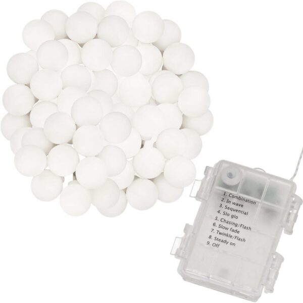 Instalatie bile luminoase pentru gradina, 7,5 metri, 50 LED-uri, cu baterii, multicolor - Image 11