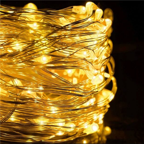 Fényfüggöny 300 LED, 3m, beltéri/kültéri használatra, távirányítóval, sárga világítás - Image 11