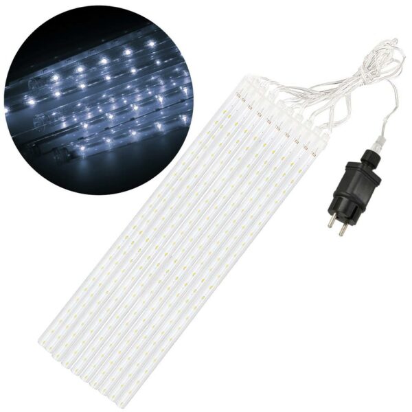 Instalatie de Craciun, 10 tuburi, 50cm, 480 LED, ploaie de meteoriti, alb - Image 13
