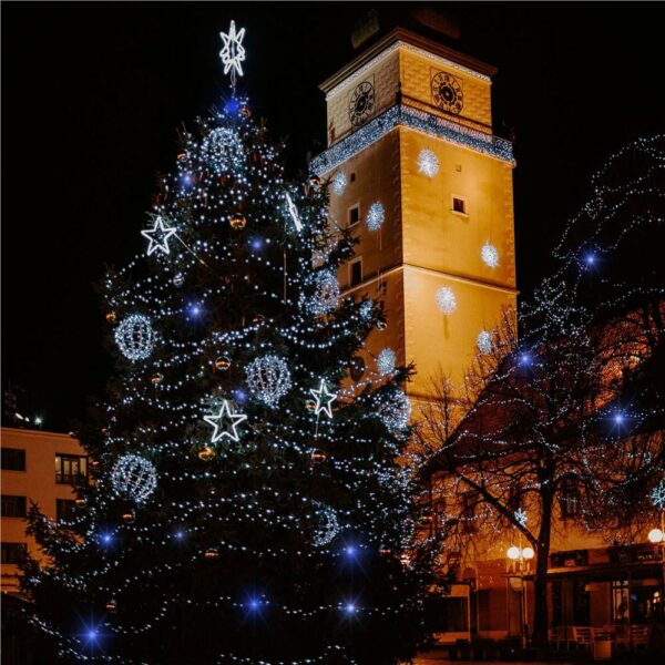 Fényszerelés a karácsonyfához, 25,5 méter, 300 LED vakuval, kék - Image 11
