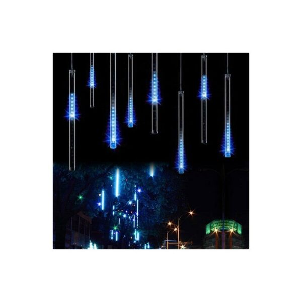 Instalatie de Craciun, 10 tuburi, 50cm, 480 LED, ploaie de meteoriti, albastru - Image 13