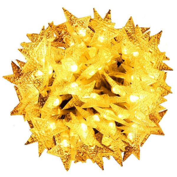 (DL) Fénycsillagok beépítése a kertbe, 5 méter, 50 LED, elemekkel, sárga - Image 13