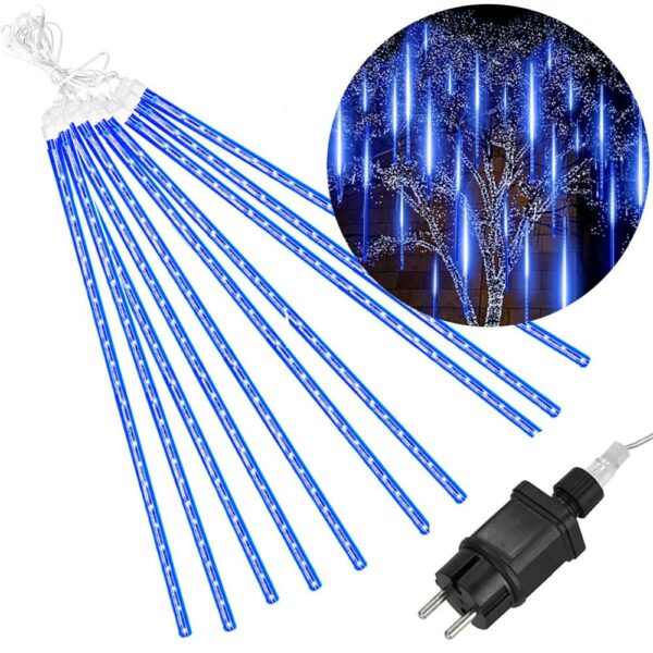 Instalatie de Craciun, 10 tuburi, 50cm, 480 LED, ploaie de meteoriti, albastru - Image 14