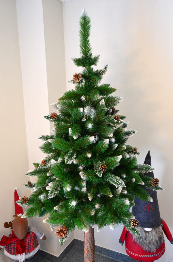 Mesterséges karácsonyfa Christmas Deluxe by Sersimo, fa törzsű talppal, havas tobozokkal díszített, 220 cm - Image 15