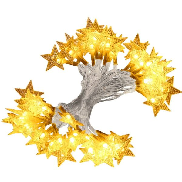 (DL) Fénycsillagok beépítése a kertbe, 5 méter, 50 LED, elemekkel, sárga - Image 14