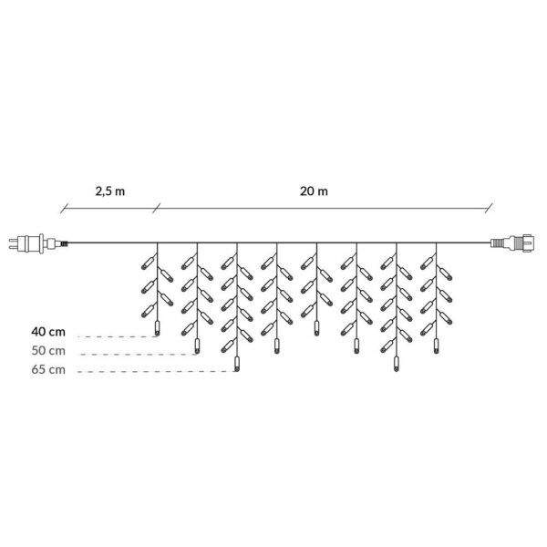Fényfüggöny vakuval 500 LED, 20m, beltéri/kültéri használatra, többszínű világítás - Image 14