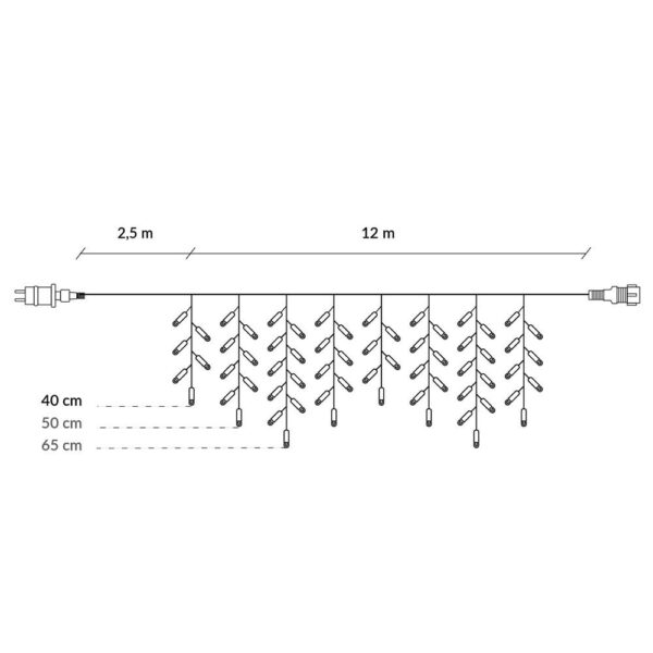 (DL) Ghirlanda luminoasa tip perdea 300 LED-uri, 12m, pentru interior/exterior, cu flash, iluminare albastra - Image 18