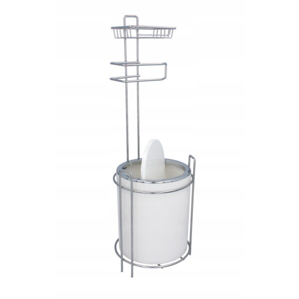 Stand cu cos toaleta si suport hartie igienica, inox, 63cm, argintiu - Image 2