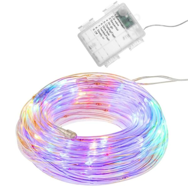 (DL) Instalatie tub furtun luminos pentru Craciun cu baterii 3xAA, 50 LED-uri, 5m, multicolor - Image 2