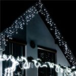 Fényfüggöny 300 LED, 12m, beltéri/kültéri használatra, vakuval, fehér világítással