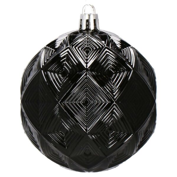 Set globuri de Craciun, 30 bucati, 8cm, 6 modele, negru - Image 4