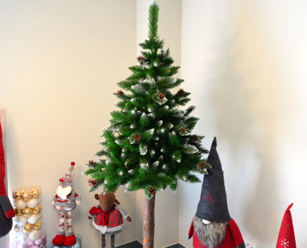 Mesterséges karácsonyfa Christmas Deluxe by Sersimo, fa törzsű talppal, havas tobozokkal díszített, 220 cm - Image 3