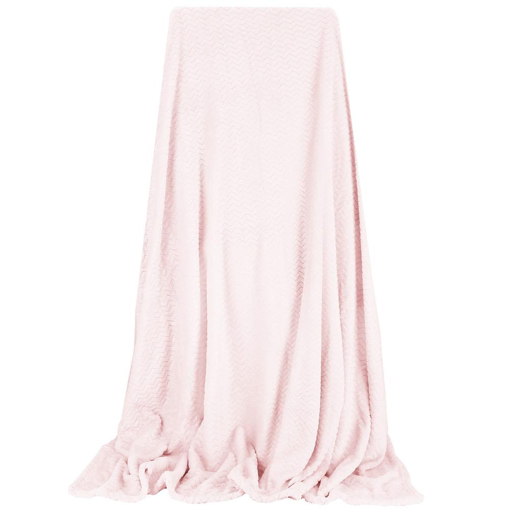 Bolyhos takaró 2 személyes, 2 lány részére, dombormintás, 160x200cm, világos rózsaszín - Image 3