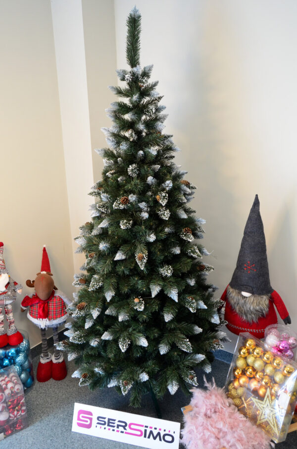 Brad artificial Christmas Deluxe by Sersimo, Danemark, nins cu conuri, 220cm - Image 8