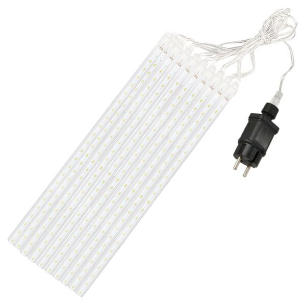 Instalatie de Craciun, 10 tuburi, 50cm, 480 LED, ploaie de meteoriti, alb - Image 5