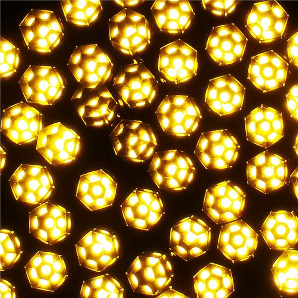 (DL) Instalatie lumini de exterior pentru gradina, 9 metri, 120 LED-uri forma cristal, cu baterii, galben - Image 4