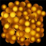 Kerti fénylabda installáció, 7,5 méter, 50 LED, elemekkel, sárga