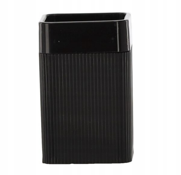 Set de accesorii pentru baie din plastic, 5 piese, negru - Image 5