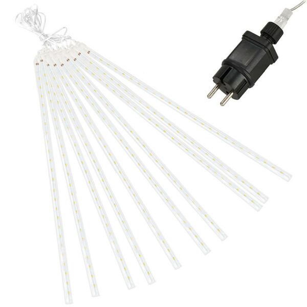 Instalatie de Craciun, 10 tuburi, 50cm, 480 LED, ploaie de meteoriti, alb - Image 6