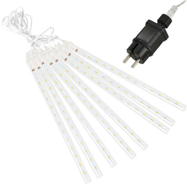 (DL) Instalatie de Craciun, 8 tuburi, 30cm, 144 LED, ploaie de meteoriti, alb - Image 6