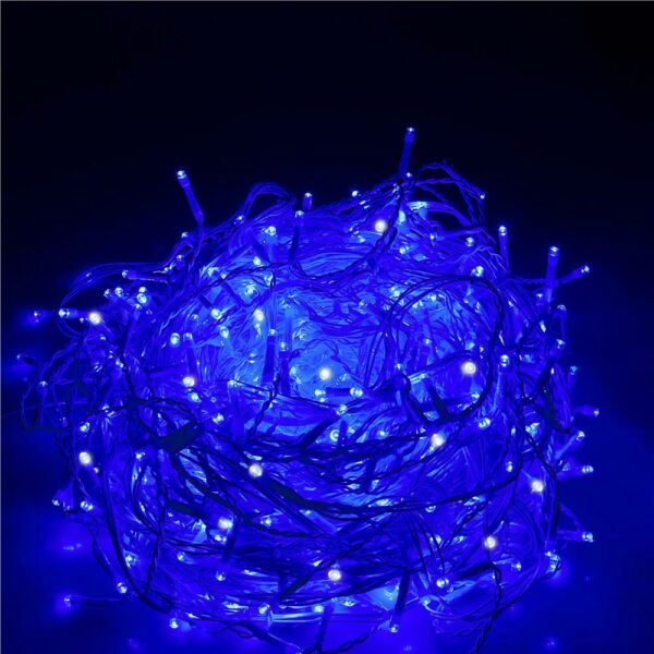 (DL) Ghirlanda luminoasa tip perdea 300 LED-uri, 12m, pentru interior/exterior, cu flash, iluminare albastra - Image 5