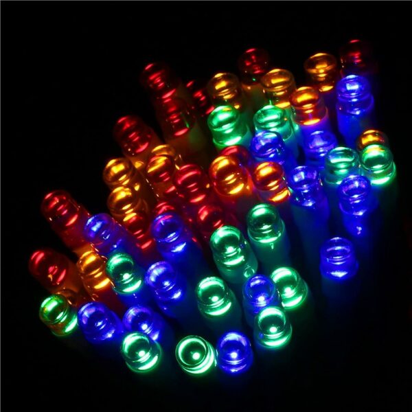 Instalatie lumini de exterior pentru gradina, 10.5 metri, 100 LED-uri, cu baterii, multicolor - Image 5