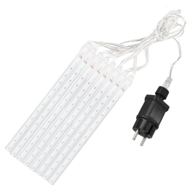 (DL) Instalatie de Craciun, 8 tuburi, 30cm, 144 LED, ploaie de meteoriti, albastru - Image 6