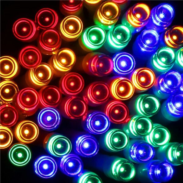 Instalatie lumini de exterior pentru gradina, 10.5 metri, 100 LED-uri, cu baterii, multicolor - Image 6