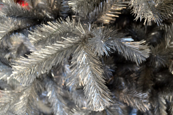 Brad artificial Christmas Deluxe by Sersimo, Silver, argintiu lucios, 200cm - Image 4