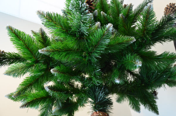 Mesterséges karácsonyfa Christmas Deluxe by Sersimo, fa törzsű talppal, havas tobozokkal díszített, 220 cm - Image 7