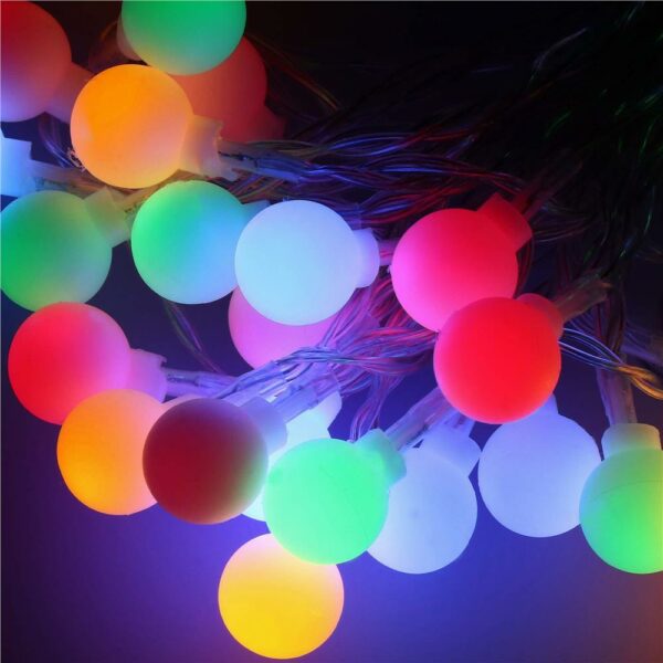 Instalatie bile luminoase pentru gradina, 7,5 metri, 50 LED-uri, cu baterii, multicolor - Image 7