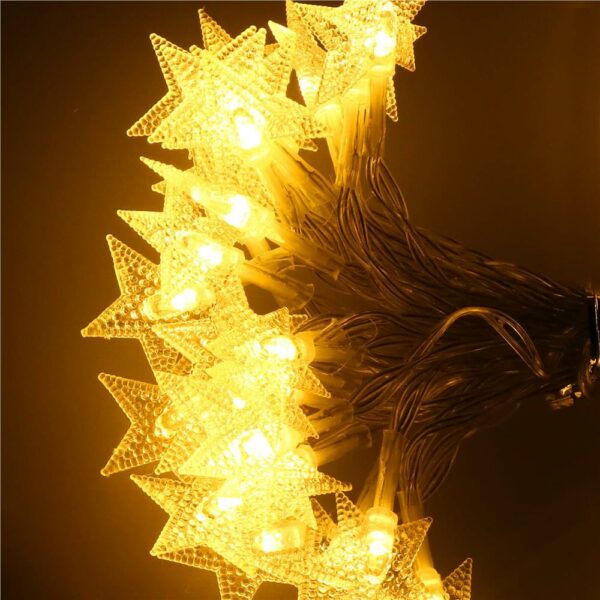 (DL) Fénycsillagok beépítése a kertbe, 5 méter, 50 LED, elemekkel, sárga - Image 7