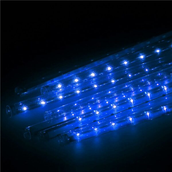 (DL) Instalatie de Craciun, 8 tuburi, 30cm, 144 LED, ploaie de meteoriti, albastru - Image 8