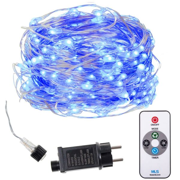(DL) Dekoratív lámpa installáció 300 leddel, távirányítóval, 30m, kék világítással - Image 9