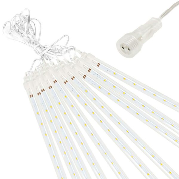 Instalatie de Craciun, 10 tuburi, 50cm, 480 LED, ploaie de meteoriti, albastru - Image 9