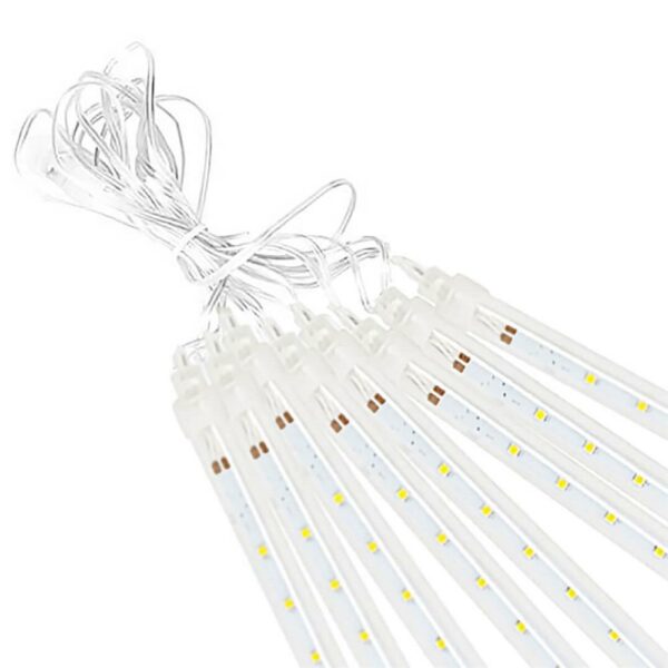 (DL) Instalatie de Craciun, 8 tuburi, 30cm, 144 LED, ploaie de meteoriti, alb - Image 10