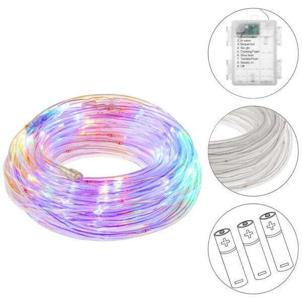 (DL) Instalatie tub furtun luminos pentru Craciun cu baterii 3xAA, 50 LED-uri, 5m, multicolor - Image 8