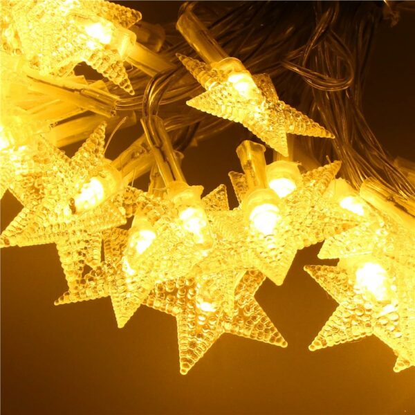 (DL) Fénycsillagok beépítése a kertbe, 5 méter, 50 LED, elemekkel, sárga - Image 9