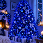 Fényszerelés a karácsonyfához, 19,5 méter, 300 LED, kék