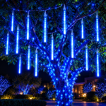 Karácsonyi fényfüzér, 10 cső, 50 cm, 480 LED, meteorhullás hatás, kék