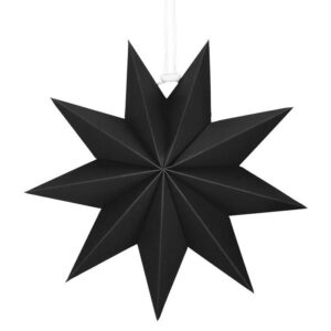 Dekoratív 3D papírcsillag, 9 ágú, 30cm, fekete