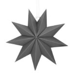 Dekoratív 3D papírcsillag, 9 ágú, 30cm, ezüst